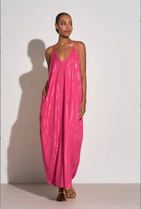 Elan Lurex Hot Pink Maxi Dress-Medium