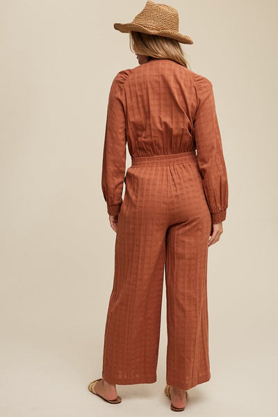 Ali Mack Tie Front Jumpsuit