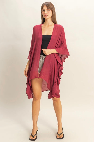 Ruffle Bohemian Duster Cardigan