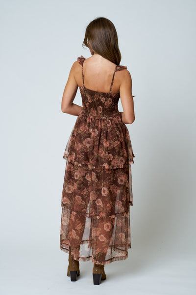 Jesse Chiffon Floral Tiered Dress