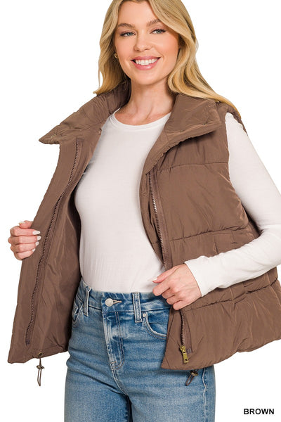 High Neck Puffer Vest