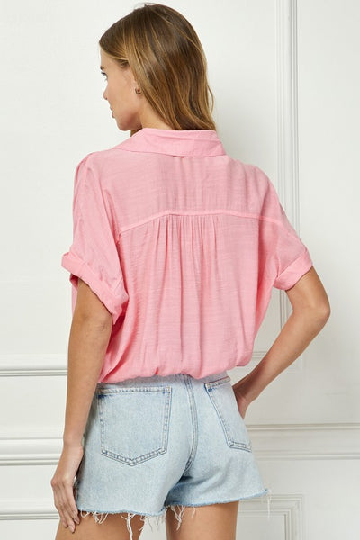 Drawstring Batwing Top