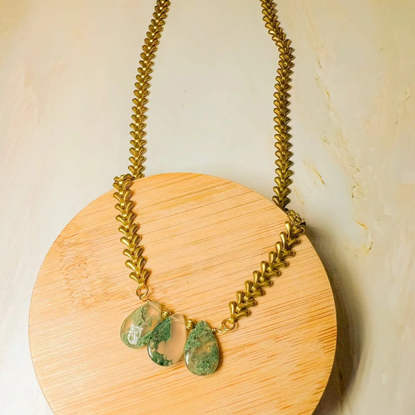 Roman Moss Agate Necklace