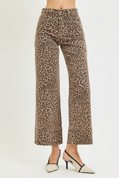 Preorder Risen Tummy Control Brown Leopard Jeans