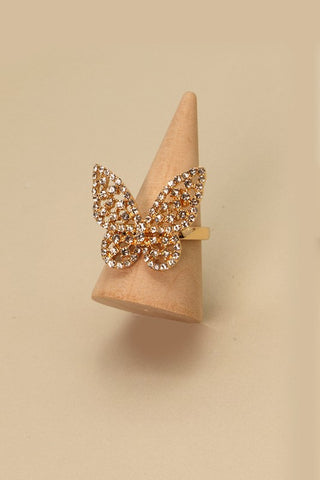 Butterfly Rhinestone Ring