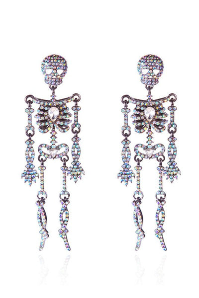 Rhinestone Skeleton Earrings