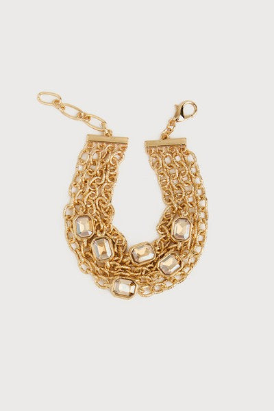 Crystal Cascade Chain Bracelet