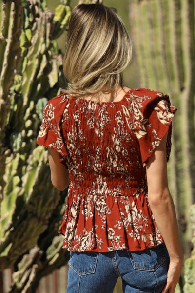 Cinnamon Floral Top