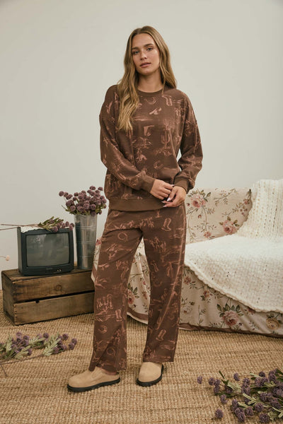 Patsy Western Print Pant & Shirt Set