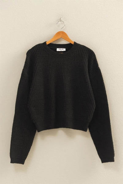 Ribbed Crew Neck Sweater