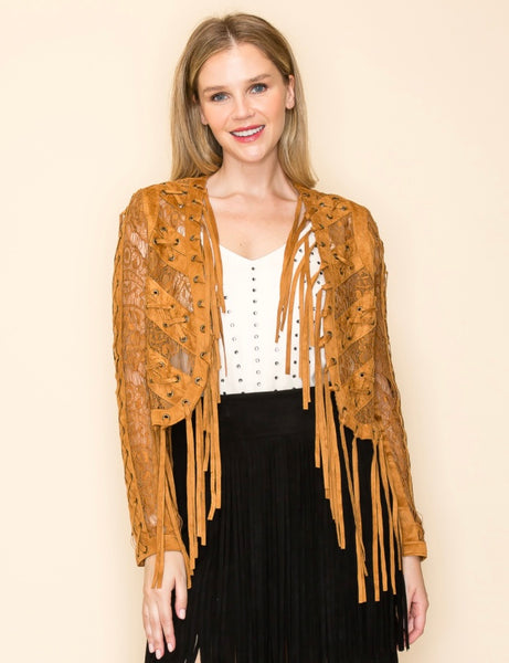 Allie Fringe Lace Jacket
