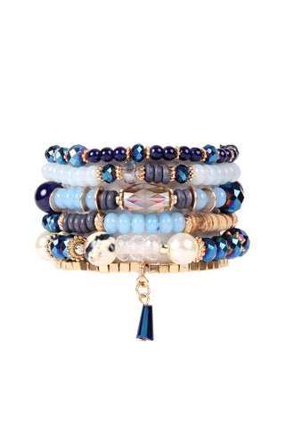 Multi Stone Bead Stackable Bracelet