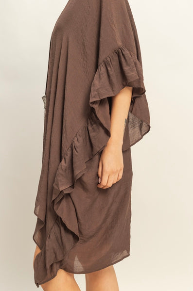 Ruffle Bohemian Duster Cardigan