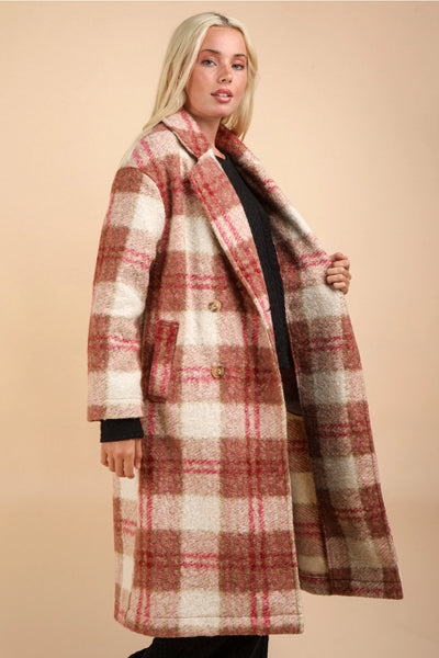 Oversized Soft Plaid Coat