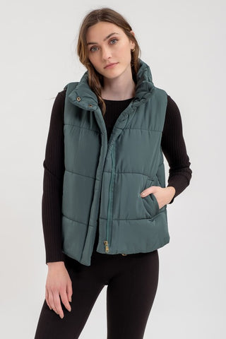 Zip Up Puffer Vest-Small