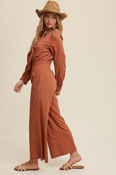 Ali Mack Tie Front Jumpsuit