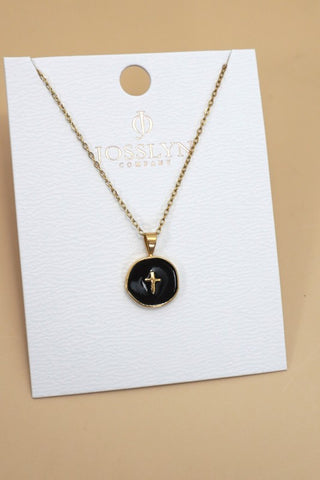 Multi Round Cross Necklace