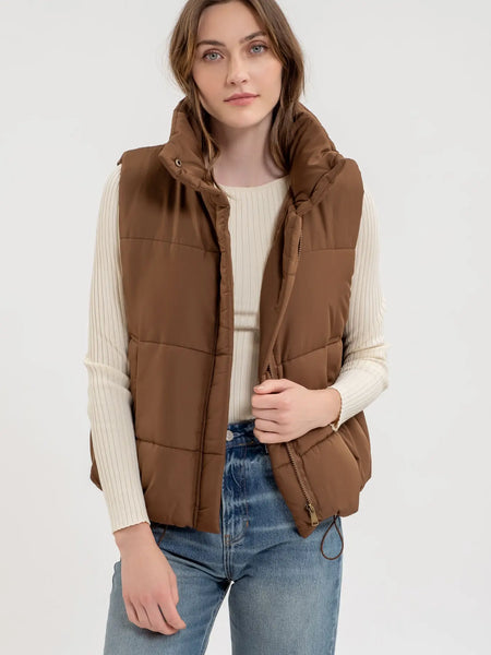 Zip Up Puffer Vest-Small