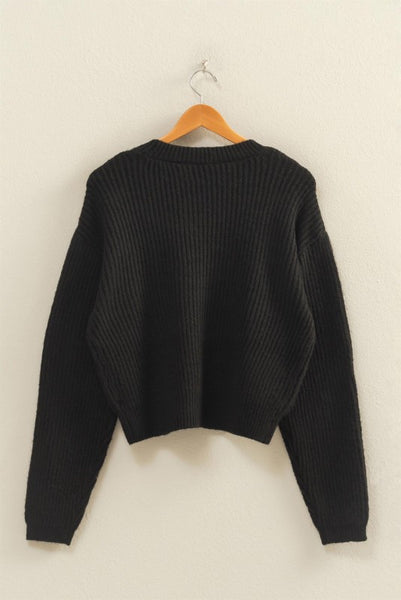 Ribbed Crew Neck Sweater