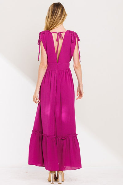 Magenta Front Tie Dress