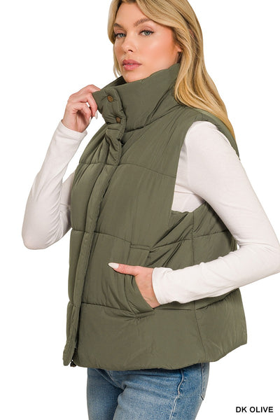 High Neck Puffer Vest