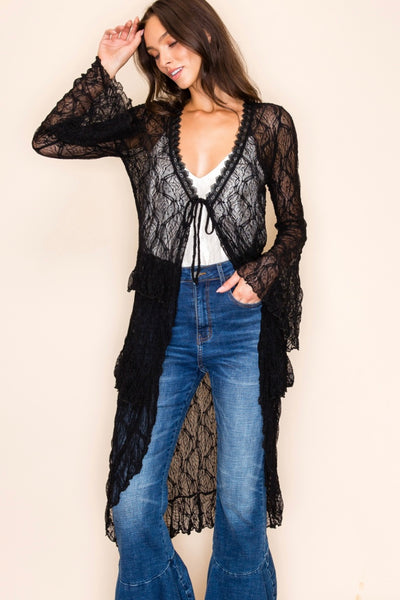 Western Long Lace Cardigan