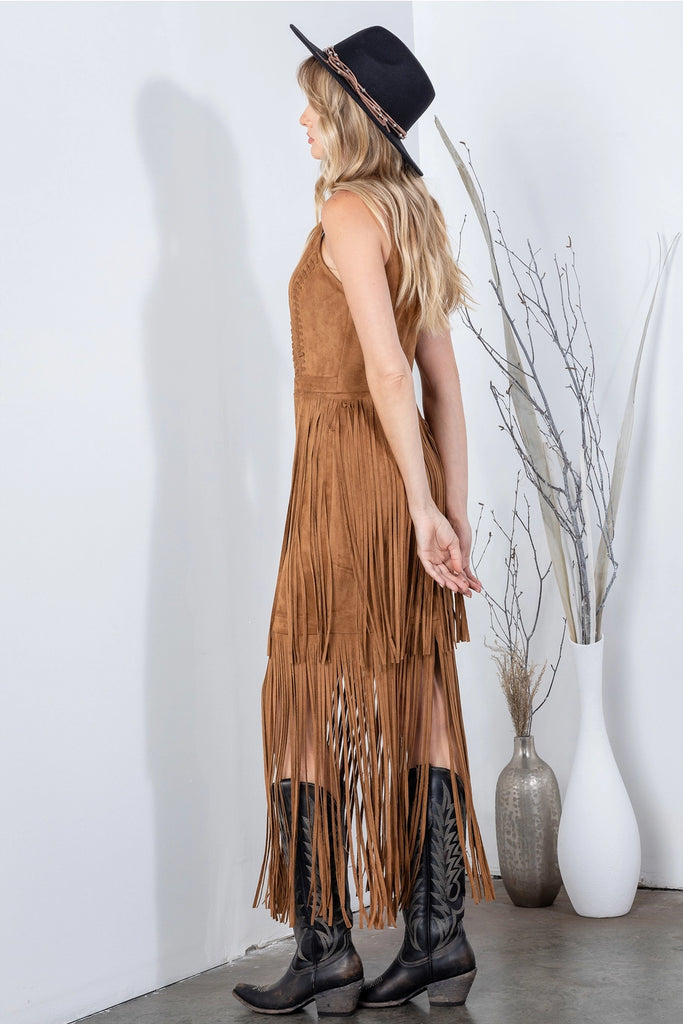 Western Long Fringe Dress WHIF Clothing Boutique Western Long Fringe Dress WHIF Clothing Boutique