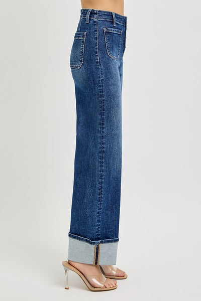Risen Button Down Cuffed Jeans
