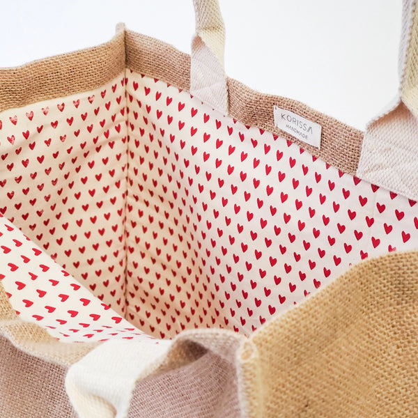 Handmade Burlap Tote Bag