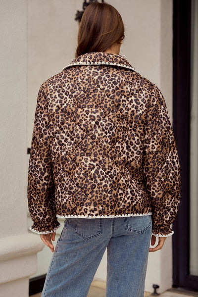 Vintage Quilted Leopard Jacket