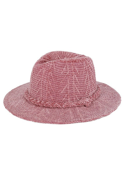 Chenille Winter Fedora Hat