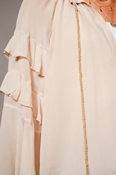Preorder Tassel Tie Ruffle Sleeve Top