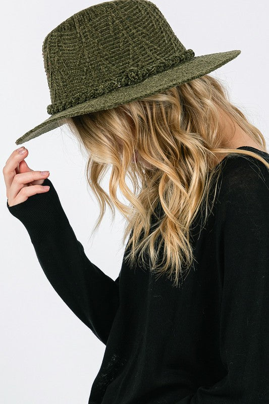 Chenille Winter Fedora Hat