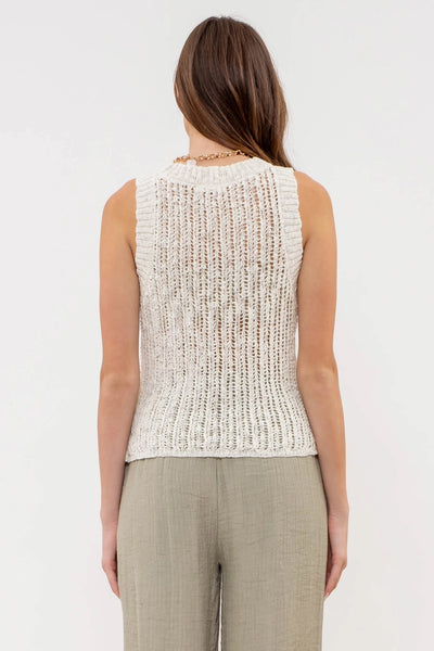 Crochet Sweater Knit Tank Top