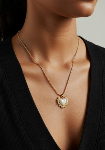Pearl Sacred Heart Necklace