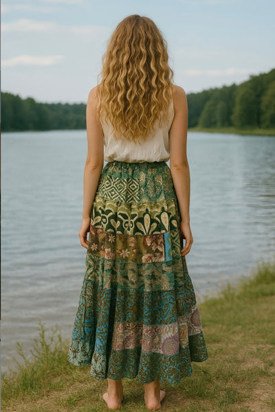 Preorder Stevie Multi Green Skirt