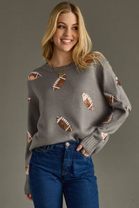 Fun Sequin Football Sweater
