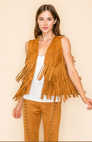 Western Fringe Vest Top