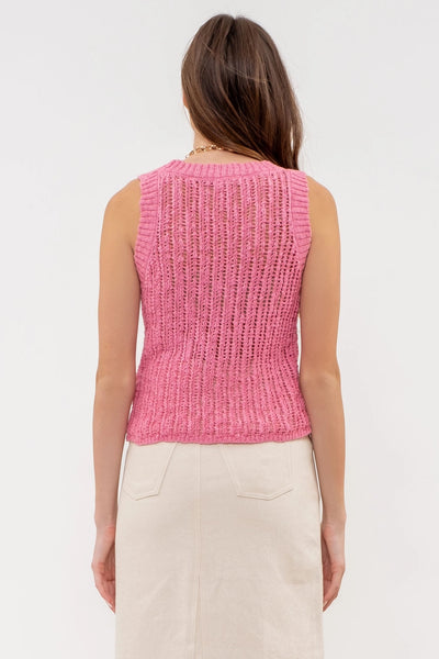 Crochet Sweater Knit Tank Top