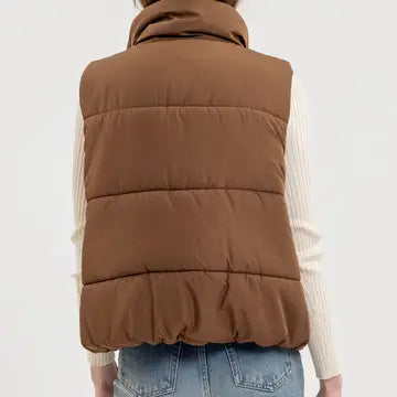 Zip Up Puffer Vest-Small