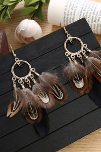 Beaded Feather Earrings