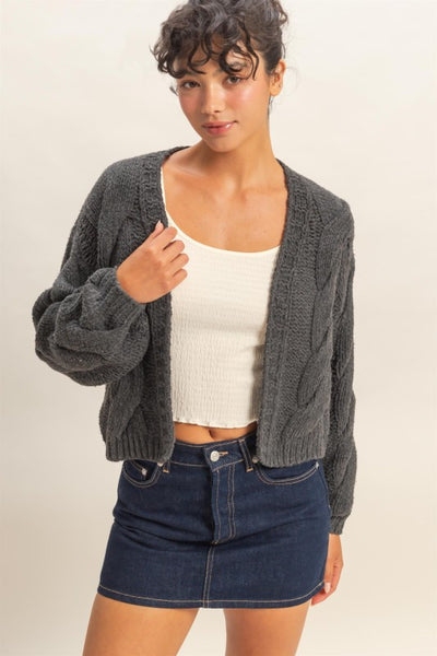 Charcoal Knit Cardigan