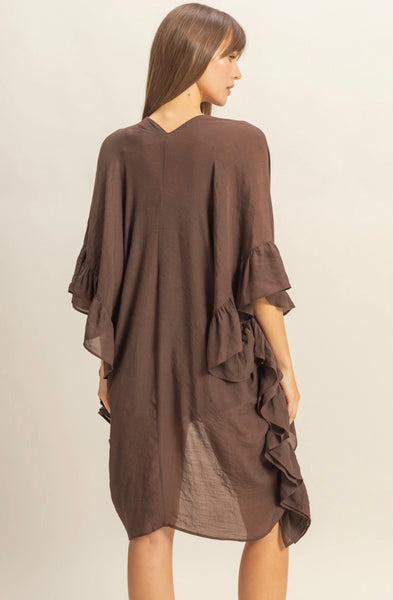 Ruffle Bohemian Duster Cardigan