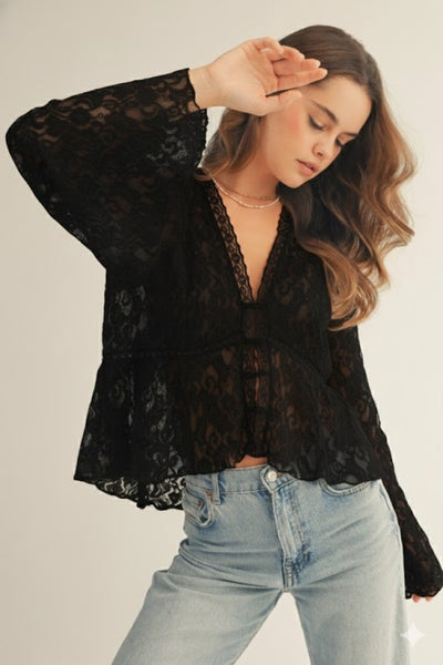 Romantic Floral Lace Top