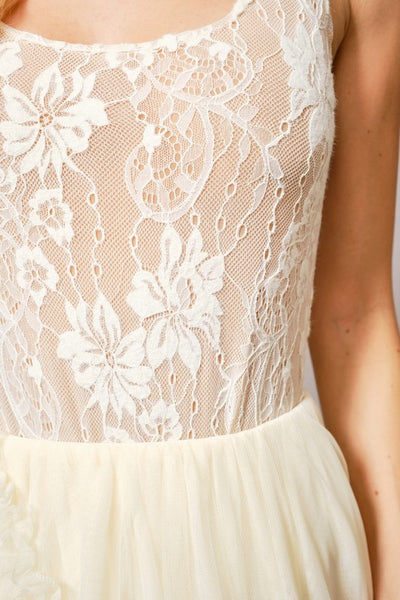 Lace Scoop Neck Bodysuit Top