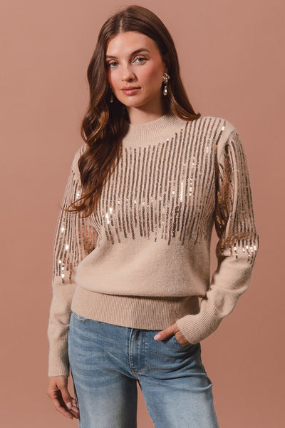 Sequin Embellished Sweater Top