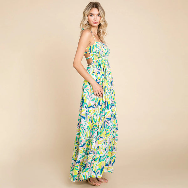 Floral Halter Cami Sun Maxi Dress