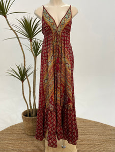 Sari Wine Gypsy Dress-One Size