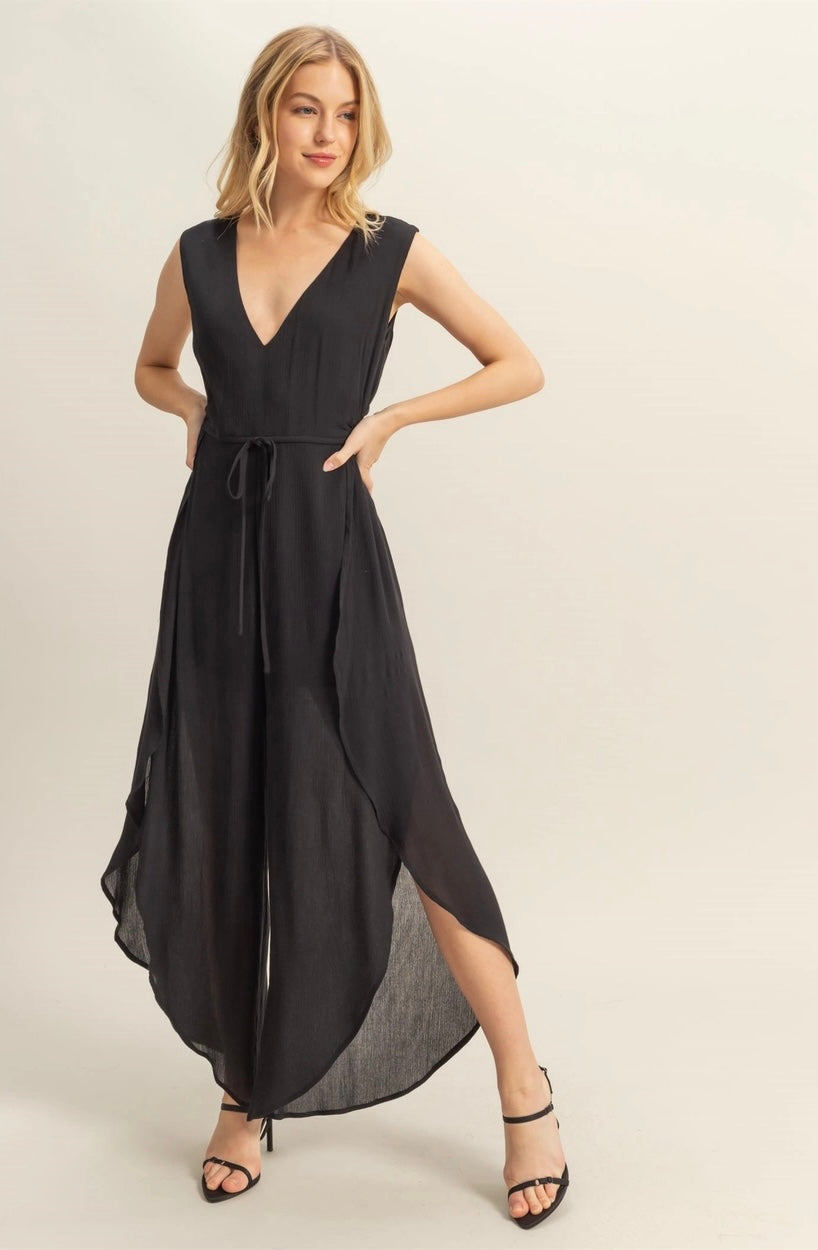 Cutout Curved Hem Jumpsuit