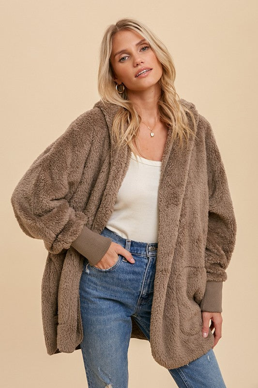 Faux Fur Plush Hooded Jacket